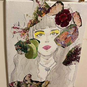 Mon Laferte - La Trenza painting whit acuarela.